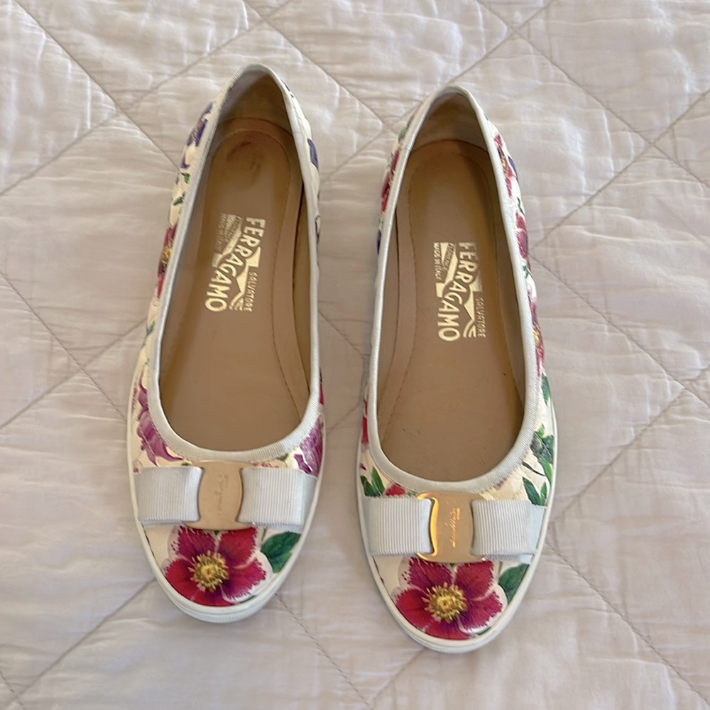 Salvatore Ferragamo Classic Flowered Flats